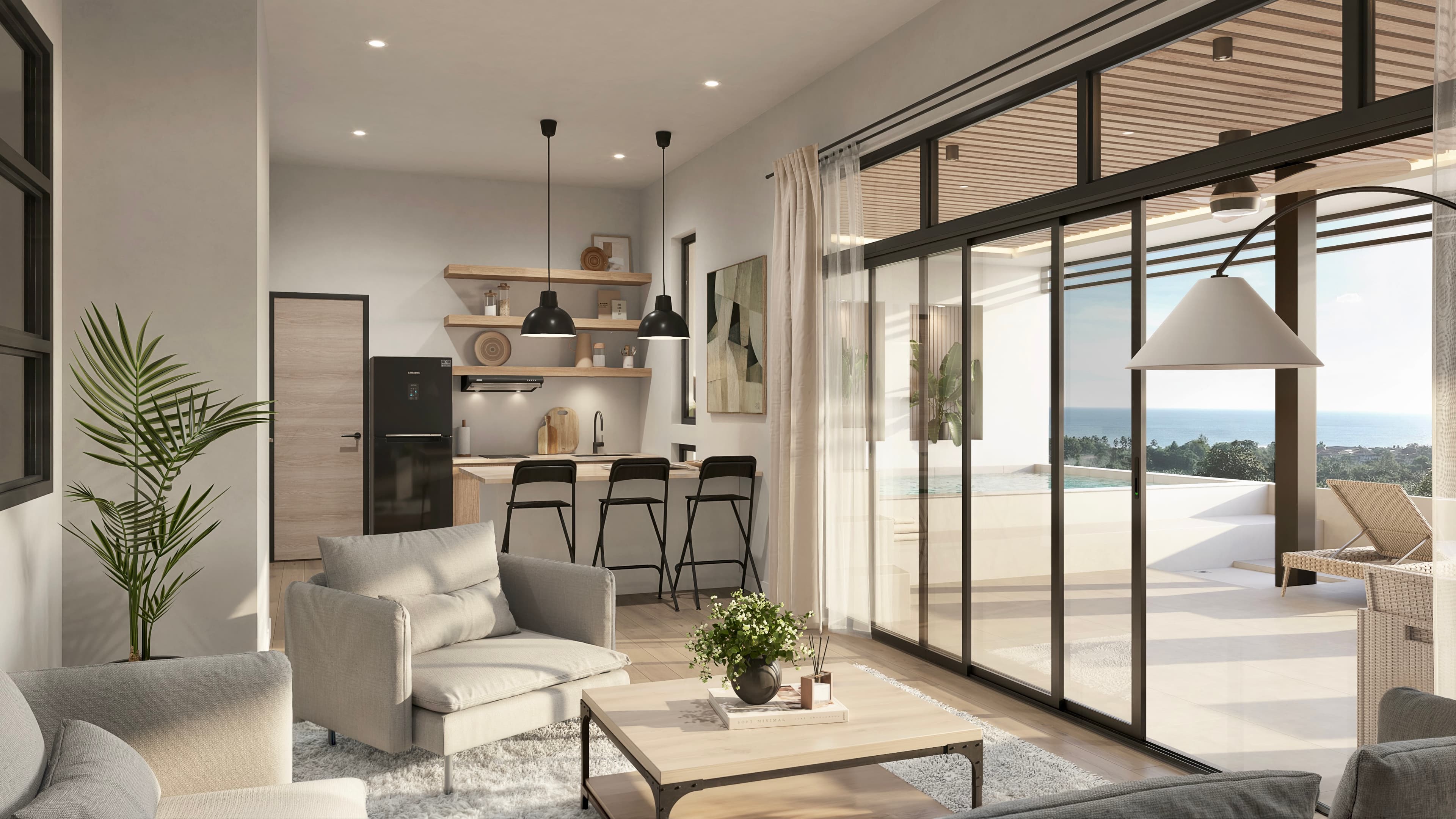 Maxi residence interior with open-plan living